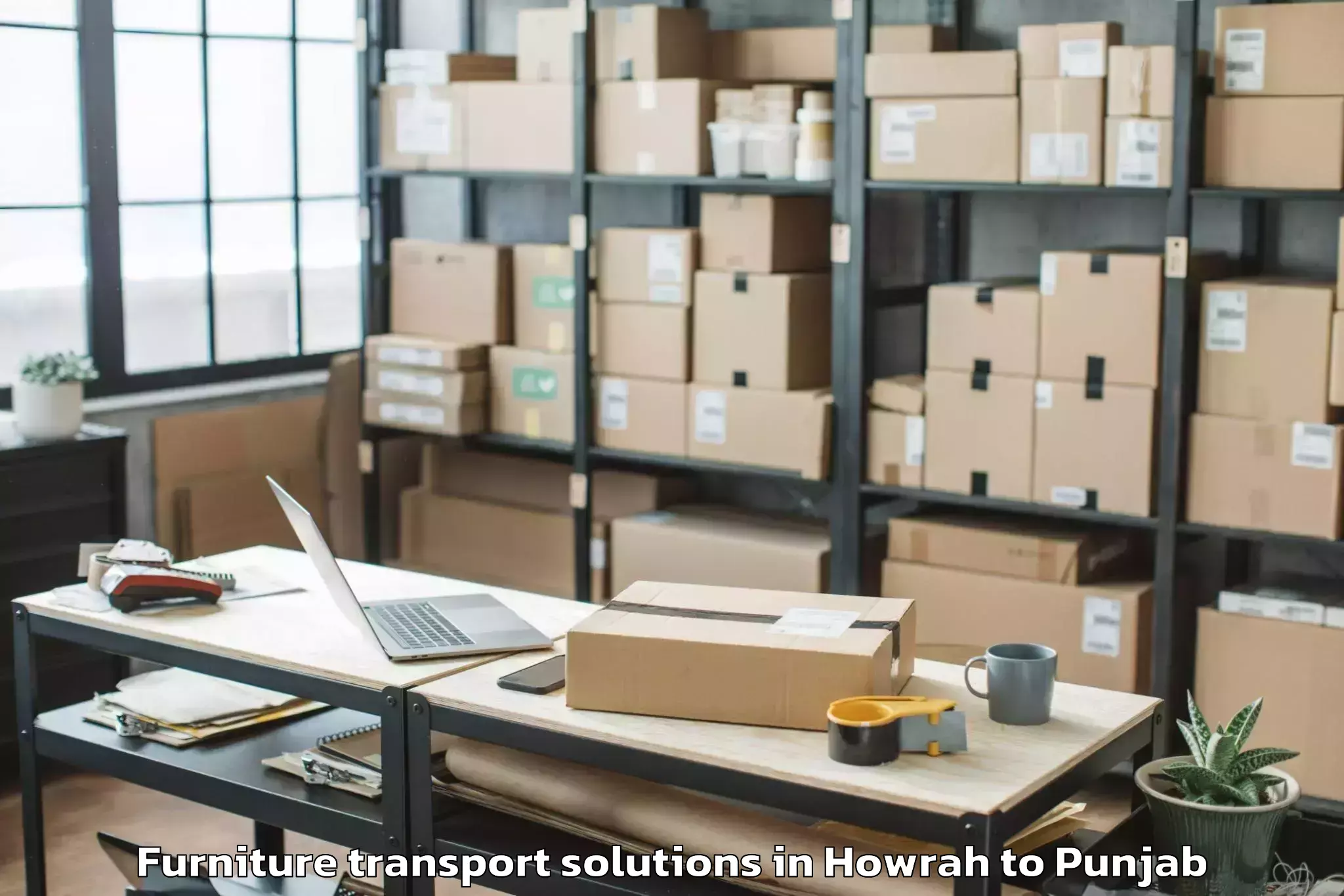 Reliable Howrah to Kartarpur Furniture Transport Solutions